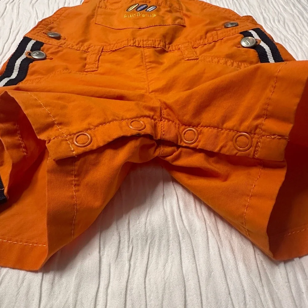 Gymboree Vintage Y2K 2001 Overalls Surfs‎ Up Orange Navy Cotton Blend 0-3 Months